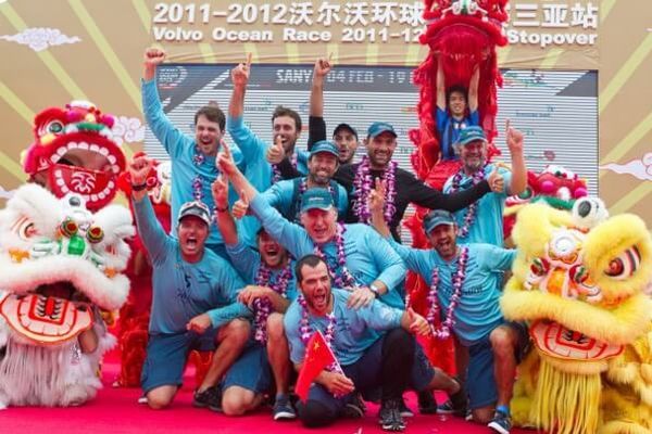 Trommeln und Drachentänzer beim Volvo Ocean Race in China