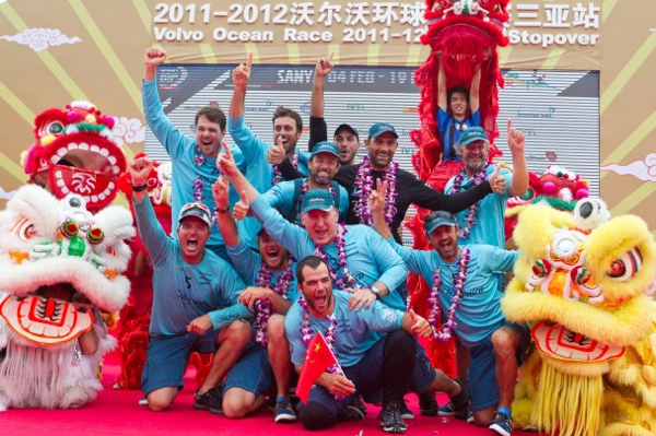Trommeln und Drachentänzer beim Volvo Ocean Race in China